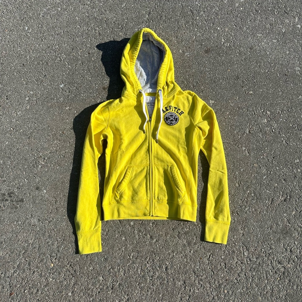 Abercrombie & Fitch Yellow Zip Up Hoodie